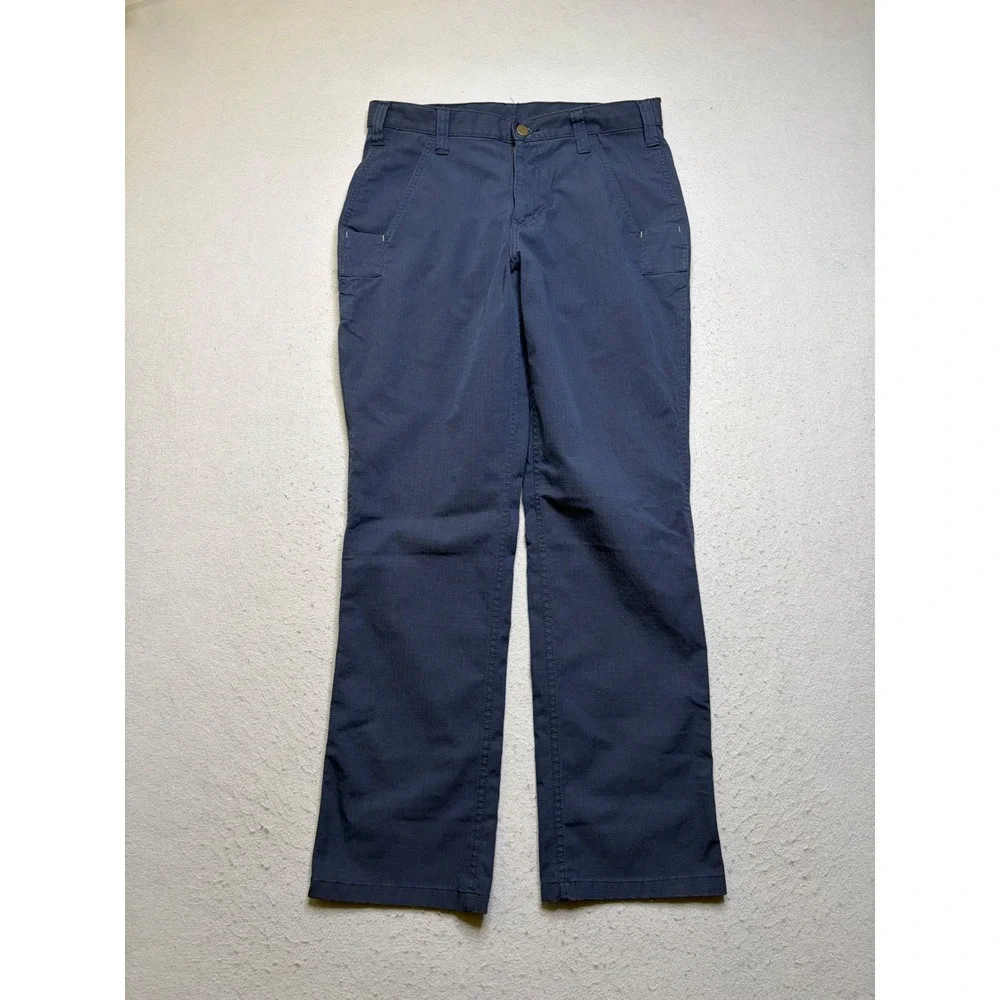 Carhartt Work Pants Women 29x30 Navy Blue Relaxed Fit Ripstop Utility 74533-20